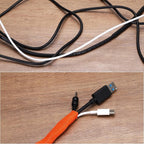 MECCANIXITY Braided Cable Sleeves Heat Shrinkable Fabric Sleeving, 1 9/16" 3ft Orange 2:1 Ratio Heat Shrinkable Cord Protector for Harness Cable, Network Cable Protection, Cable Management