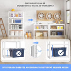Raybee 5 Tier White Metal Heavy Duty Garage Shelving Unit 2000LBS Storage Shelves