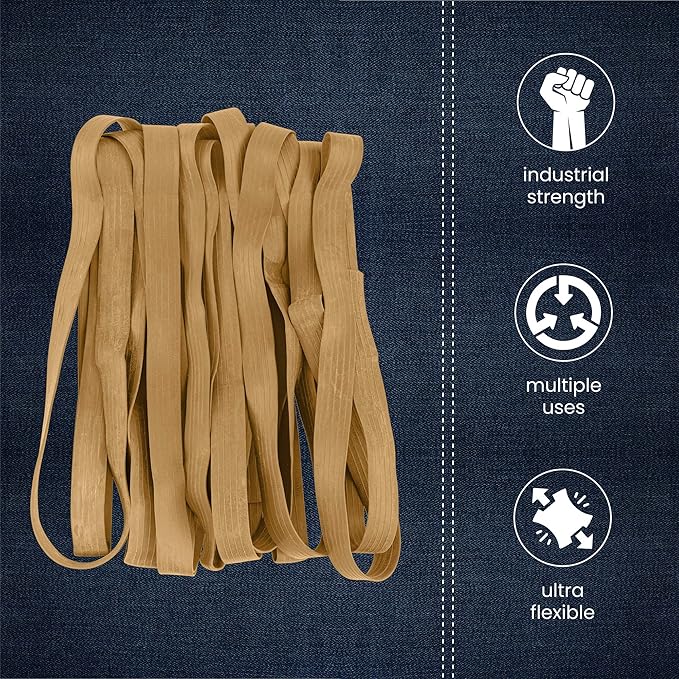 Miloo Bulk Pack Extra Large Moving Rubber Bands for Moving Blankets & Furniture - 25 Inch Beige Mover Bands - Case of 300