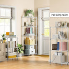 M MZG 3-Tier Metal Wire Shelving Rack with Wheels – Chrome 11.8"D x 17.7"W x 28.8"H