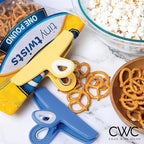 COOK WITH COLOR Bag Clips - Heavy Duty Chip Clip and Refrigerator Magnet Clips for Food Storage with Air Tight Seal Grip, Yellow and Blue, Pack of 4 Large Clips