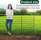 10 Panels Decorative Garden Fence Animal Barrier Heavy Duty No Dig Dog Fence Outdoor for Yard 32 in(H) X 23.6 ft(L) Garden Fencing with Ground Stakes for Backyard, Patio Decor