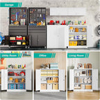 SISESOL White Metal Storage Cabinet with Doors and Shelves,36 inch Small Metal Cabinet with Lock,Short Garage Storage Cabinets,Locking Steel Cupboard for Home,Office,Kitchen,Garages