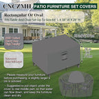 Heavy Duty Patio Furniture Covers Waterproof, 600D Outdoor Furniture Cover Waterproof for Sectional Sofa Couch, Outdoor Dining Table and Chair Set Covers 68''L x 38''W x 28''H, Grey