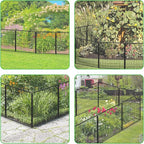Decorative Metal Garden Fence Add-on Fence Panels, 32in(H) x 5.3Ft(L) No Dig Fence 2 Panels Fencing for Dogs Animal Barrier Fence Garden Fencing for Yard, Patio, Without Gate