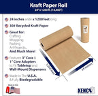 Brown Kraft Paper Roll - 24 Inch X 1200 Feet - for Gift Wrapping, Crafts, Packing, Void Filling - Made in The USA