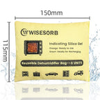 4 Pack 240G Reusable Silica Gel Desiccant Dehumidifier Bags, Color Indicating Moisture Absorbers for Car, Closet, Garage, 3D Filaments, Emoisture, Microwave Rechargeable Reusable Drying Bags