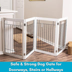 Internet's Best Traditional Wire Dog Gate - 4 Panel - 30" Tall - White