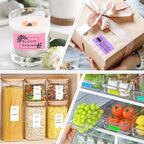 1X2 inch Label Stickers Roll for Thermal Printer 500PCS White Colored Removable Freezer Labels Waterproof Blank Sticker Labels to Write on for Food Containers and Jars
