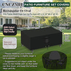 Heavy Duty Patio Furniture Covers Waterproof, 600D Outdoor Furniture Cover Waterproof for Sectional Sofa Couch, Outdoor Dining Table and Chair Set Covers 42''L x 24''W x 18''H, Black