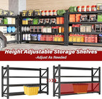 9000LBS Heavy Duty Garage Shelving Units,75" Wide & Deep Storage Shelves,Metal Garage Shelves,Large Storage Rack,Steel Shelf,Industrial Shelving for Shop,Warehouse,Basement,75" W x 24" D x 70" H