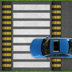 35" inch Width Speed Humps Rubber Speed Bumps for Saftey Combinable High Visibility Durable Ramps, Garage Speed Bump for Asphalt Concrete Gravel Driveway (Middle Part 1 Pack)
