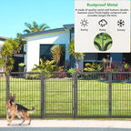 Decorative Garden Fence with Gate, 32 in(H) x 87 ft(L) Rustproof Metal Fence Panels No Dig Fence with Full Panel Gate, Dog Fence Outdoor for Yard, Animal Barrier Garden Fencing for Yard
