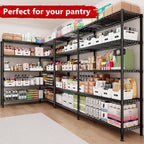 REIBII 70" W Storage Shelves Heavy Duty Load 1600LBS, Metal Shelving 5-Tier Wire Shelving Unit Metal Shelves for Storage Adjustable Shelving Rack for Pantry Kitchen 70" W*15.8" D*72.4" H, 2 Pack
