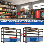 60" W Garage Shelving 72" H Metal Shelving 3500LBS Storage Shelves Heavy Duty 5 Tier Adjustable Shelving Unit for Storage Rack Pantry Shelf Commercial,60" W x 24" D x 72" H