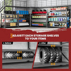 40" Wide Storage Shelves, 2000LBS Garage Shelving Heavy Duty, Standing Shelf Units, 4 Tier Metal Adjustable Storage Shelving Rack for Shop Warehouse Basement, 40'' W x 20''D x 60'' H