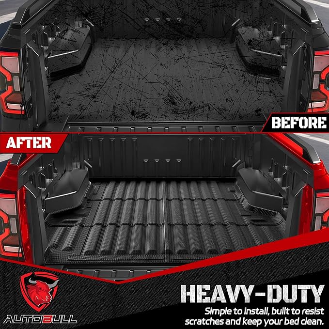 Truck Bed Mat Bed Liner Fit for Ford Ranger (5FT, 59.6" Bed) 2019-2023, Vehicle Truck Bed Liner Custom Fit All Weather Protection TPE Pickup Car Bed Mat