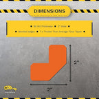 Mighty Line 2" Half Angle Marker Floor Marking Tape for Safety, Caution, Warning, Heavy-Duty, Peel and Stick, Adhesive, Industrial Quality, Orange, Pack of 100