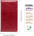 CANOPUS Car Registration and Insurance Holder, PU Leather Card Holder, Vehicle Glove Box Organizer for Auto, SUV, Truck, Red