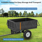 GAOMON Heavy Duty Utility Trailer for ATV/UTV, 750lbs Capacity Garden Dump Cart with 17 Cu. Ft. Bed, Removable Sides, Pneumatic Tires, Hitch Compatible Pull-Behind Yard Cart for Lawn Mower, Tractor