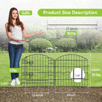 Decorative Garden Fence 12 Panels 24ft (L)×24in (H) Metal Garden Fences with 11 Panels + 1 Gate, No Dig Animal Barrier Fencing Rustproof Wire Border Temporary Dog Fence for Patio Outdoor Yard Lawn