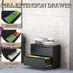 2 Drawer Lateral File Cabinet with Lock, File Cabinet, Metal Lateral Filing Cabinets for Home Office, File Storage Cabinet for Legal/Letter/A4 Documents, Assembly Required (Black, 35'W)