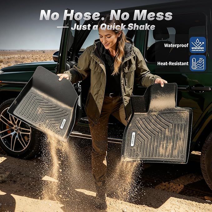 OEDRO Upgraded Floor Mats Fit for Toyota Grand Highlander 2024 2025 2026 w/Subwoofer 7 Seat(Include Hybrid), TPE Interior Seat Back Covers and Cargo Liner Behind 3rd Row (Trunk Mat with Backrest Mat)