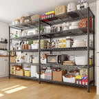REIBII 73''W Storage Shelves Load 1650 LBS Metal Shelving 5-Tier Adjustable Heavy Duty Metal Shelves Wire Shelving Unit for Wire Shelf for Industrial Garage Pantry Kitchen,17.7"D x 73"W x 71"H, 2PCS