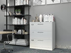Lateral File Cabinet 3 Drawer,Metal Storage File Cabinet with Lock,Steel Lateral File Cabinet for Legal/Letter A4 Size,Wide File Cabinet for Office Home,Assembly Required