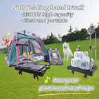 Platform Truck Folding Hand Truck 330 LB Heavy Duty Utility Dolly Flatbed Luggage Push Cart Fully Folded Compact Cart, Portable Trolley with 1 Elastic Ropes, Easy Storage & Lightweight for Moving