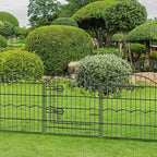 Decorative Garden Fence 6 Panels 12ft (L)×24in (H) No Dig Animal Barrier Fencing with 5 Panels + 1 Gate, Metal Garden Fences Rustproof Wire Border Temporary Dog Fence for Patio Outdoor Yard Lawn