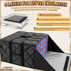 MyLifeUNIT Pizza Bag for Delivery, Thermal Insulated Pizza and Food Delivery Bag, 24" x 24" x 14" Pizza Warmer Bag, Holds 6-7 Large 22" Pizza Boxes, Hot Pizza Carrier Insulated Bags, Black