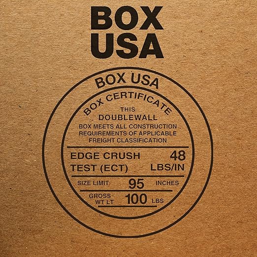 Box USA 10 Pack of Heavy-Duty Double Wall Corrugated Cardboard Boxes, 24" L x 24" W x 10" H, Kraft, Shipping, Packing and Moving