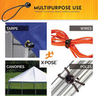 Xpose Safety Bungee Ball Cords 9" 10 Pack Heavy Duty Black Stretch Rope with Ball Ties for Canopies, Tarps, Walls, Cable Organization