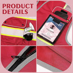 Reflective Safety Vest for Men Women, High Visibility Safety Vest with 8 Pockets Zipper Front, Meets ANSI Standards