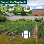 15 Panels Decorative Garden Fence with Gate, 32 in(H) X 35.4 ft(L) No Dig Dog Fence Animal Barrier Outdoor for Yard, Rustproof Metal Garden Edging and Borders, Temporary Fencing Stakes