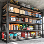 60" W Garage Shelving 72" H Metal Shelving 3500LBS Storage Shelves Heavy Duty 5 Tier Adjustable Shelving Unit for Storage Rack Pantry Shelf Commercial,60" W x 24" D x 72" H