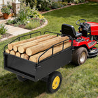 GAOMON 500LB Heavy Duty Tow Behind ATV Trailer Steel Dump Cart - 10-Cubic Feet Capacity - Garden Utility Trailer - Trailers with Removable Tailgate for Riding Lawn Mower Tractor