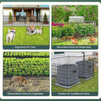 15 Panels Tall Garden Animal Barrier Fence with Gate, 33 in(H) X 36.8 ft(L) No Dig Decorative Garden Fence Outdoor for Yard, Heavy Duty Rustproof Metal Edging Border for Dog, Rabbits