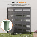 Modern Shade Metal Privacy Screen 72" H x 48" W, Freestanding Decorative Outdoor Privacy Fence Panels for Instant Privacy & Space Division, Patio Screens for Patios Outside Outdoor, Black