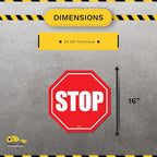 Stop Sign Modern Floor Sign - Floor Marking Sign, 16"
