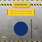 Mighty Line 5.7" Solid Dot Shaped Floor Marking Tape for Safety, Caution, Warning, Heavy-Duty, Peel and Stick, Adhesive Circle Spots, Industrial Quality, Blue, Pack of 100