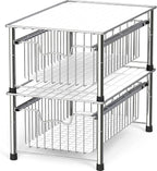 Simple Houseware Stackable Basket Drawer, Chrome