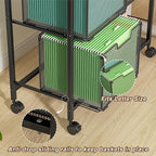 2 Drawer File Cabinet, Lateral Filing Cabinet, Rolling Printer Cabinet Cart with Open Storage Shelf, Office Storage with Wheels, Home Furniture, Black