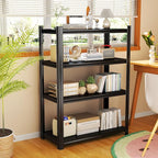Storage Shelves, Garage Metal Shelving Unit, Adjustable, Double-Layer Column with Reinforced Ribs, Heavy-Duty, Capable of Bearing 2400 lbs, Suitable for Garage, Warehouse, Kitchen Storage