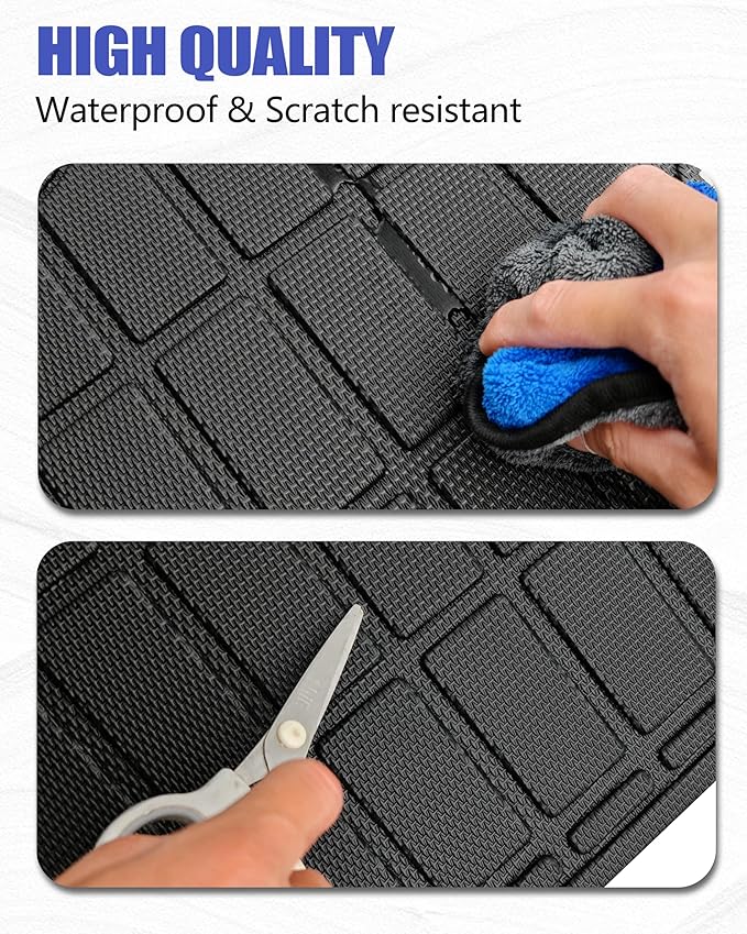 Cargo Liners Backrest Mat for Cadillac XT6 Accessories 2020-2025 with Hook&Loop Rear Trunk Mat Rear Seat Back Cover Protector All Weather Anti-Slip Split Dog Liner