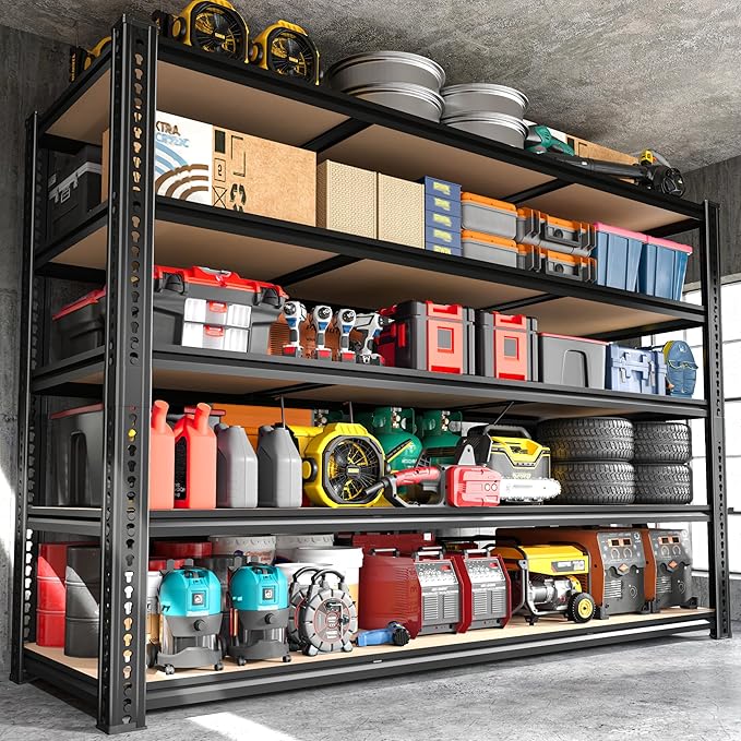 60" W Garage Shelving 72" H Metal Shelving 3500LBS Storage Shelves Heavy Duty 5 Tier Adjustable Shelving Unit for Storage Rack Pantry Shelf Commercial,60" W x 18" D x 72" H