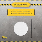 Mighty Line 1" Solid Dot Shaped Floor Marking Tape for Safety, Caution, Warning, Heavy-Duty, Peel and Stick, Adhesive Circle Spots, Industrial Quality, White, Pack of 200