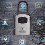 Iron Lock® Key Lock Box Portable with U-Shackle & Wall Mount – Medium Waterproof Heavy-Duty Metal Safe with 4-Digit Combination for Spare Keys Outside on Door Knob, Fence or Gate (Grey, Medium)