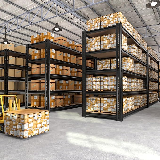 3500LBS Garage Shelving 60" W Metal Shelving 72" H Storage Shelves Heavy Duty 5 Tier Adjustable Shelving Unit for Storage Rack Pantry Shelf Commercial,60" W x 24" D x 72" H,2PC